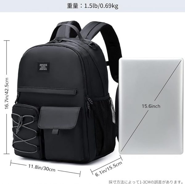 リュック バックパック マルチポケット メンズ レディース 通学 旅行 - 画像 (3)