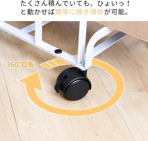 【段ボールを定位置まとめる】 ダンボールストッカー ホワイト |  ダンボール収納 キャスター付き コンパクト シンプル ダンボール 収納 ストッカー スタンド 隙間収納 ラック  キッチン 玄関 - 画像 (6)