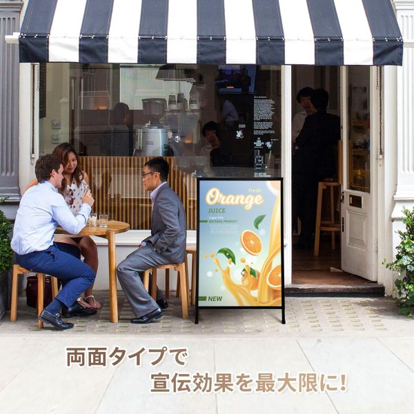 看板 スタンドボード 両面 A型看板 立て看板 折りたたみ式 ポスターパネルスタンド おしゃれ スタンド看板 メニュースタンド 屋内外対応 店舗用看板 店頭宣伝 - 画像 (5)