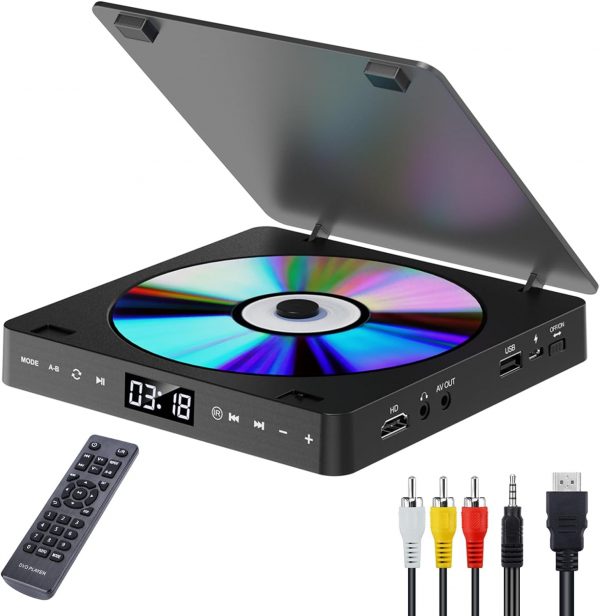 DVDプレーヤー 超小型 HDMI端子搭載 最大1080Pの解像度 空間を占めず CD再生に対応