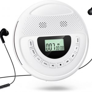 CDプレーヤー ポータブル スピーカー内蔵 1400mAh充電池 CDウォークマン 小型