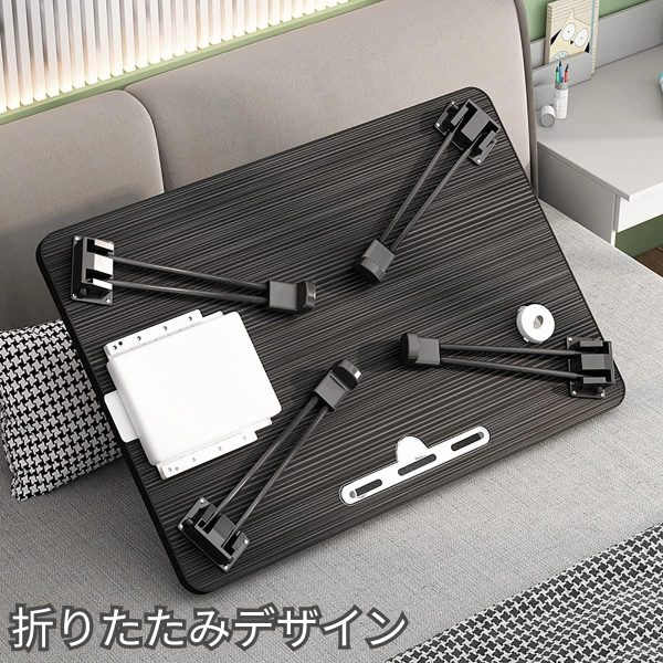 折りたたみ ロー テーブル 折りたたみテーブル テーブル 一人暮らし 折り畳みテーブル ローテーブル 折りたたみ 折りたたみ机 簡易テーブル ミニ机 一人暮らし テーブル 小桌子子供 折りたたみテーブル 幅70×奥行48×高さ36cm 大容量表面 軽量 学習 ベッド ソファ 食事 利用可 6色 (ブラック, 長70*幅48cm*高さ36cm(引き出し)) - 画像 (2)