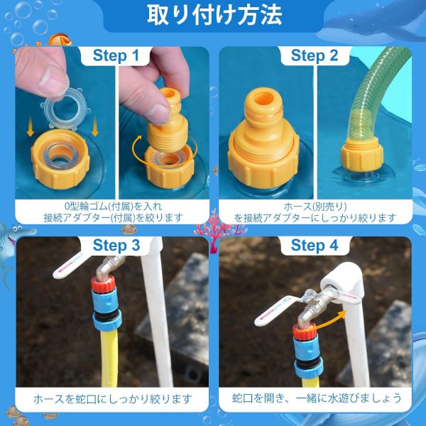 噴水マット プール プレイマット マルチカラー 子供/ペット用 直径170CM - 画像 (3)