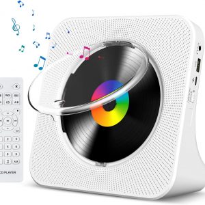 CD/FM/USB/AUXなどに対応 CDラジオ 防塵透明カバー付き LEDディスプレイ リモコン付き
