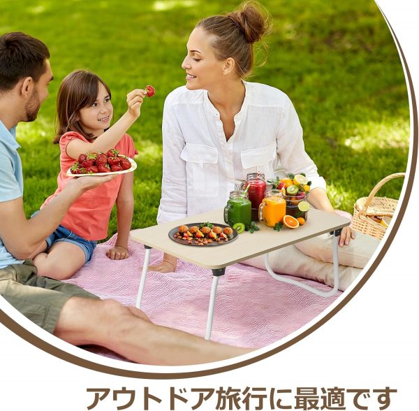 折り畳みテーブルパソコンデスクちゃぶ台 table ベッドテーブル ローテーブル ミニ 一人暮らし 多機能 軽量 大容量 - 画像 (6)