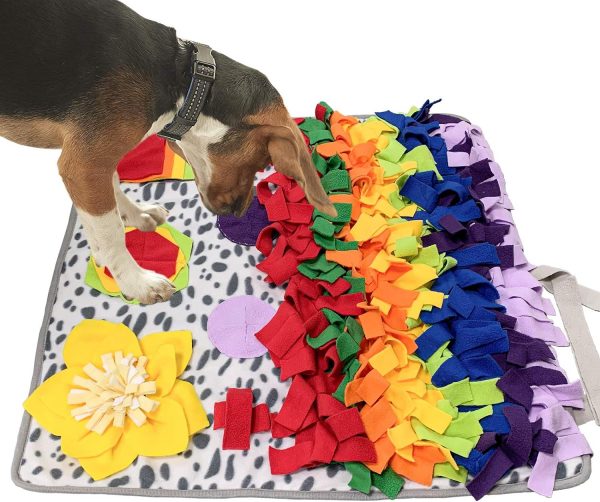 SCHITEC 犬おもちゃ 訓練毛布 ノーズワークマット エサ入れ【多色・矩形・70cm×70cm・大型】 嗅覚訓練マット ノーズワーク 頑丈 分離不安 知育玩具 食いちぎる対策 運動不足・ストレス解消 犬・猫用